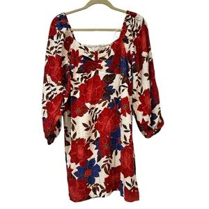 MAURICES Floral Sweetheart Babydoll Mini long sleeve Dress size Medium NWT